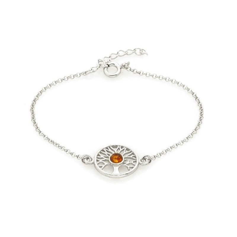 Bracciale Albero della vita ambra cognac, per evocare l'armonia — foto 1