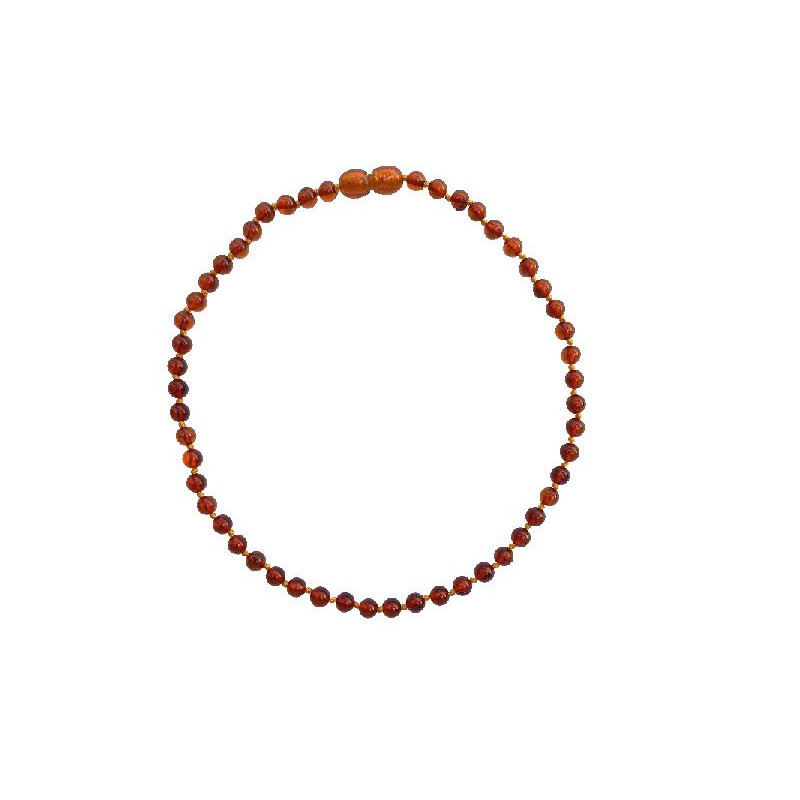Collana per bambini con sfera d'ambra cognac, protezione e dolcezza — foto 1