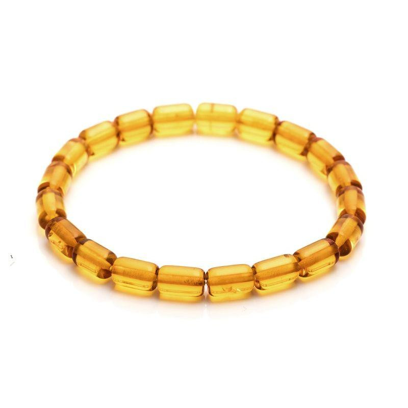 Bracciale in ambra cognac cilindrica, per custodire una luce antica — foto 1