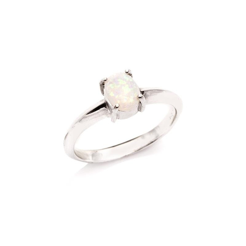 Anello opale bianco australiano ovale, per onorare la bellezza naturale — foto 1