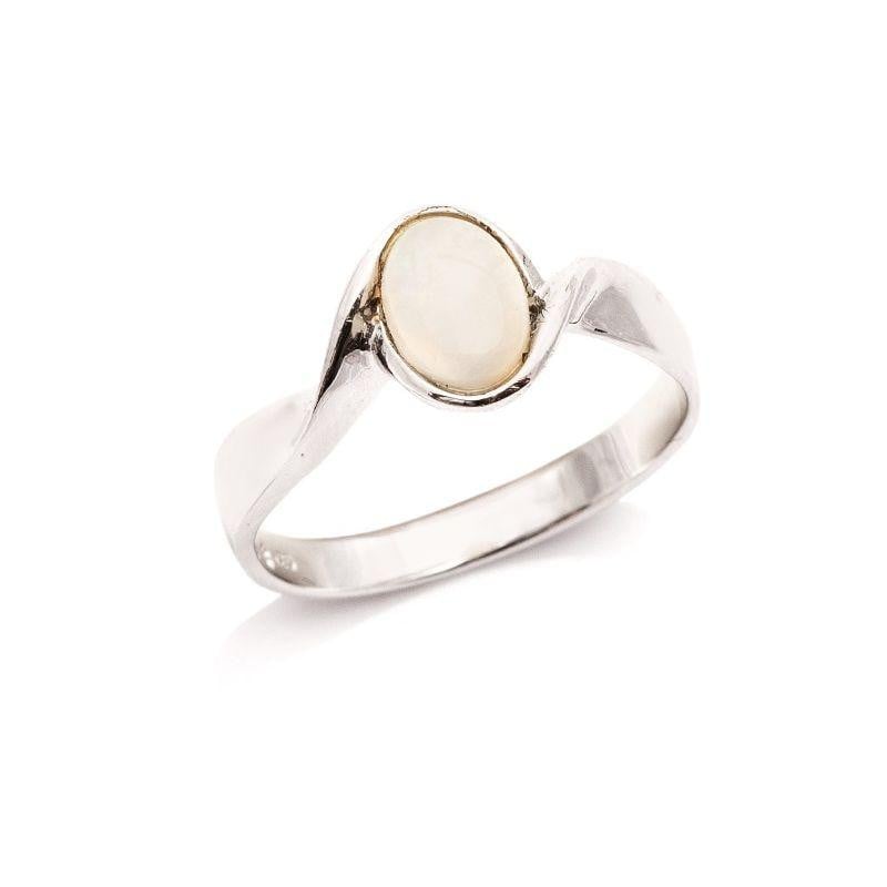Anello opale bianco australiano ovale, per racchiudere il sole — foto 1
