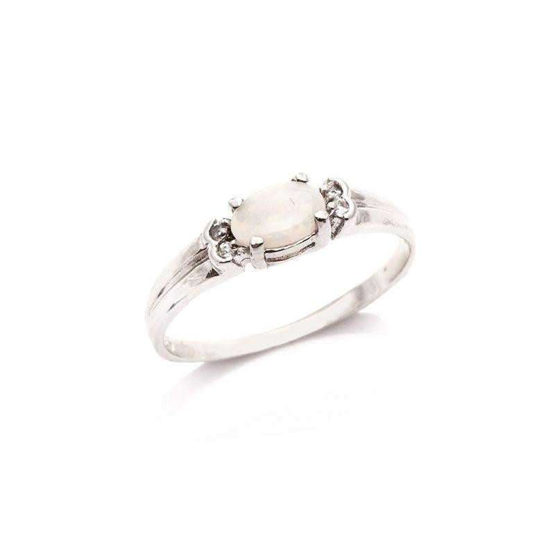 Anello opale bianco australiano ovale, per la purezza di un sorriso — foto 1