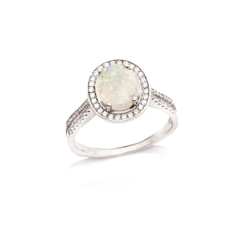 Anello opale ovale e zirconio, per raccontare storie — foto 1