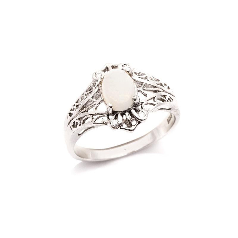 Anello opale bianco australiano ovale, per portare la pietra della verità — foto 1