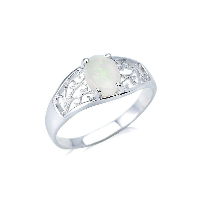Anello opale bianco australiano ovale, per immortalare la bellezza della natura — foto 1