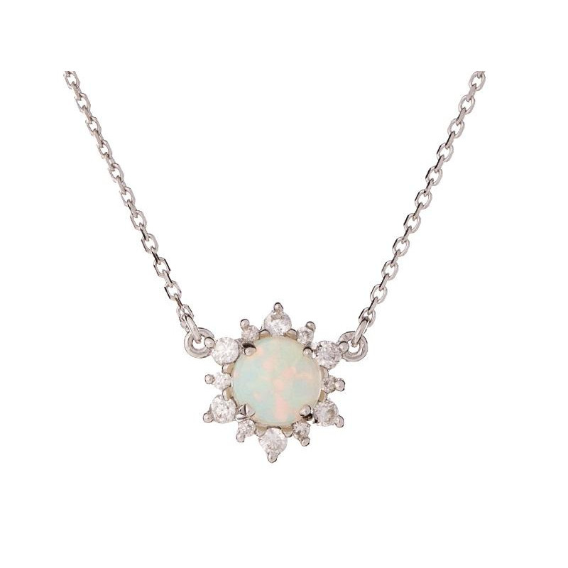 Collana opale tondo e zirconio, per commemorare le grazie — foto 1