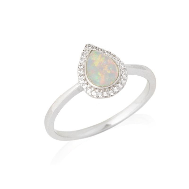 Anello opale goccia zirconio, per racchiudere l'essenza — foto 1