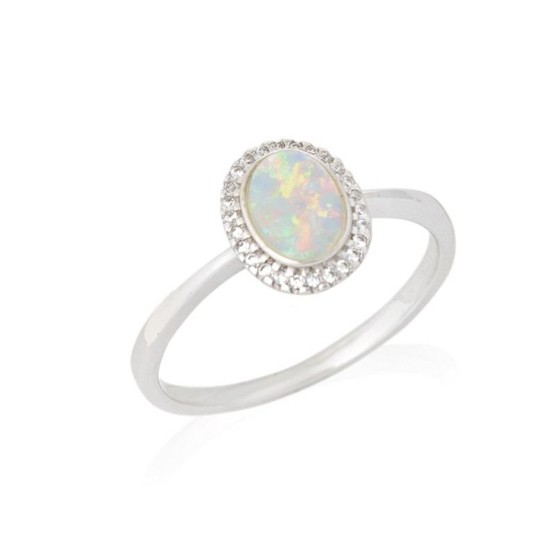 Anello opale ovale e zirconio, per preservare l'intrigo — foto 1