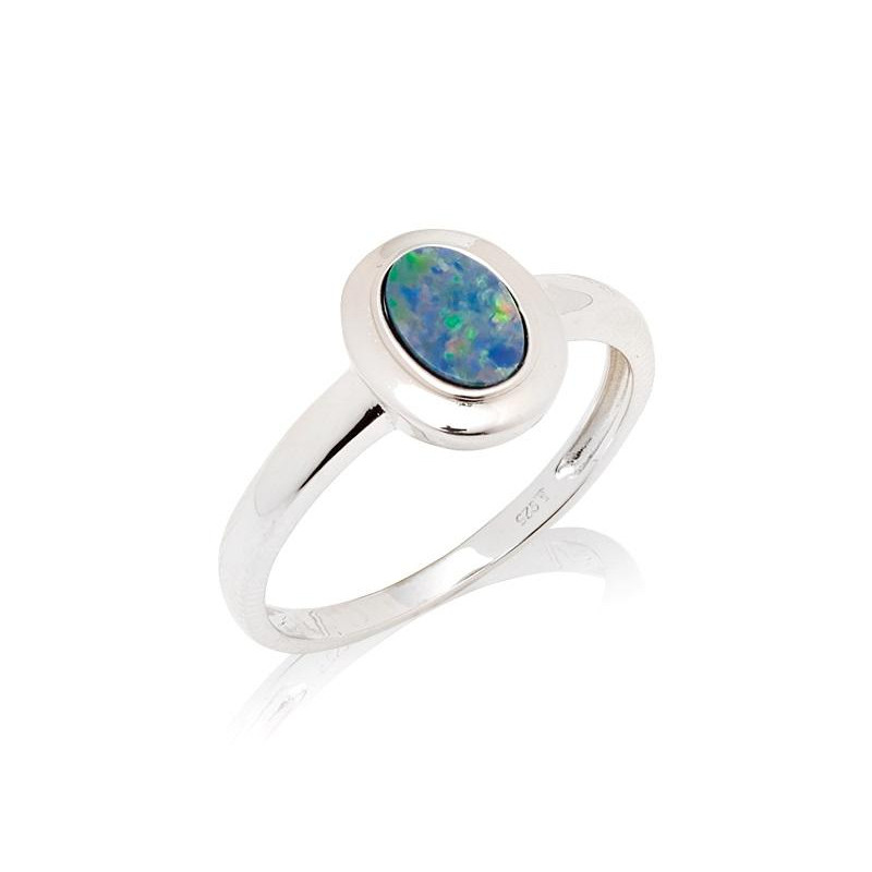 Anello opale blu ovale, per evocare l'infinito — foto 1