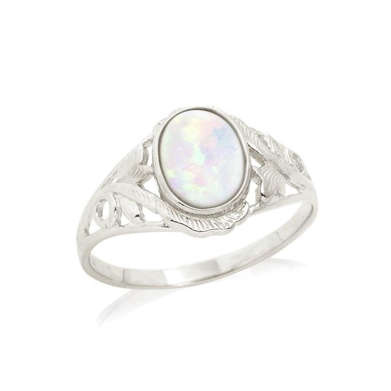 Anello opale bianco australiano ovale, per custodire la purezza — foto 1