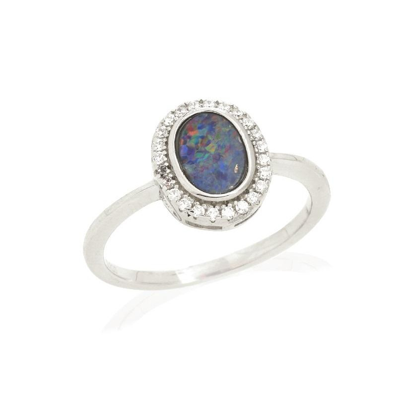 Anello opale e zirconio, per racchiudere la luce del cuore — foto 1
