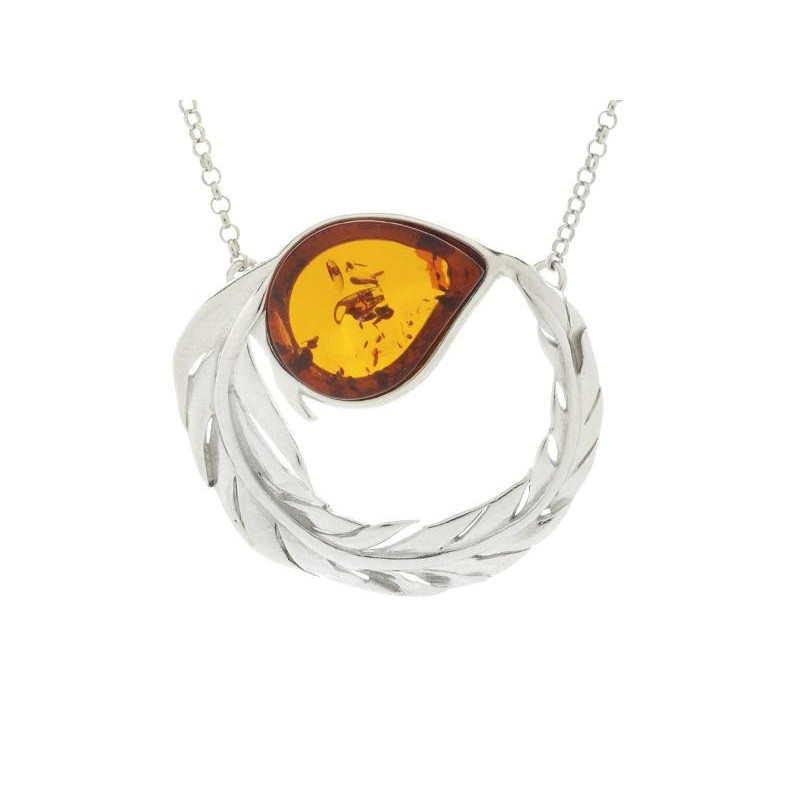 Collana in argento e ambra cognac, per illuminare ogni tuo gesto — foto 1