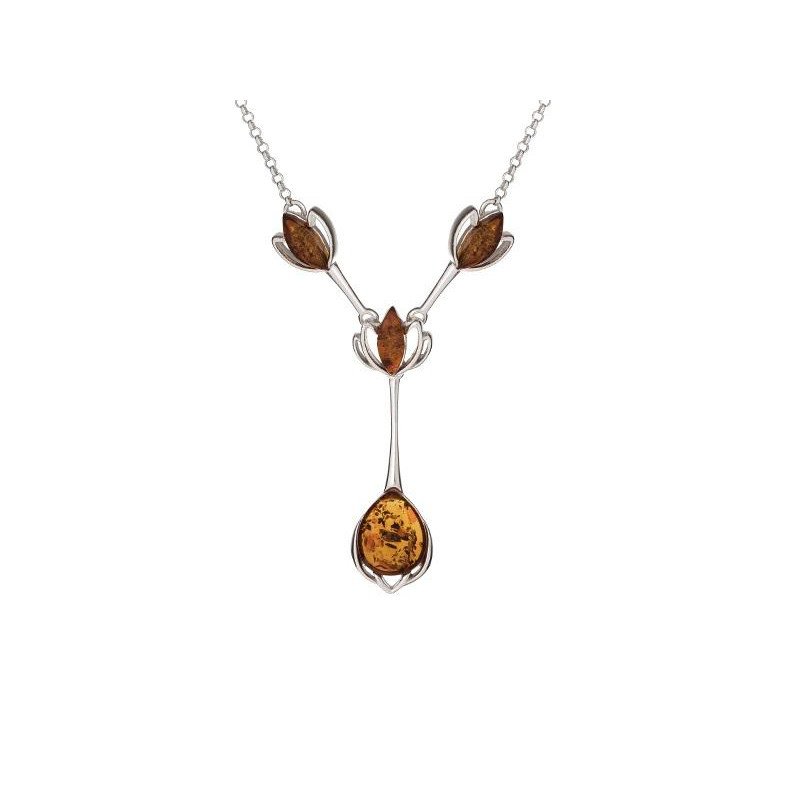 Collana in argento 925 con ambra cognac - per illuminare il tuo percorso — foto 1