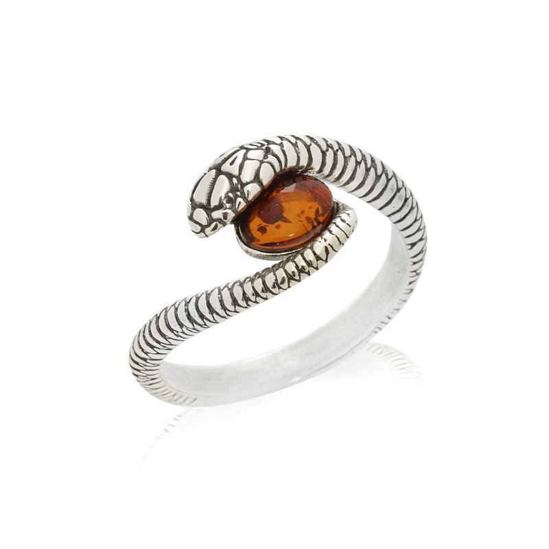 Anello serpente con ambra, per evocare ricordi vakcani — foto 1