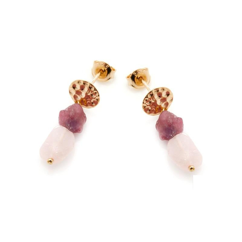 Orecchini quarzo rosa e tormalina, per portare dolcezza — foto 1