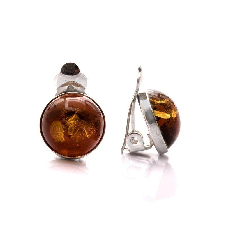Orecchini a clip ambra cognac, per evocare ricordi dolci — foto 1