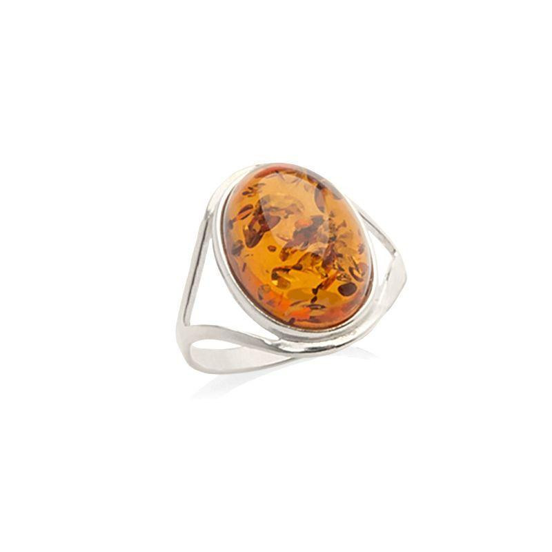 Anello pietra ambra cognac, per portare il sole dentro il pollice — foto 1