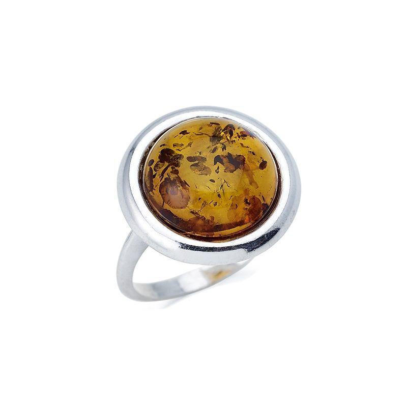 Anello pietra tonda ambra cognac, per portare con te un'intenzione — foto 1