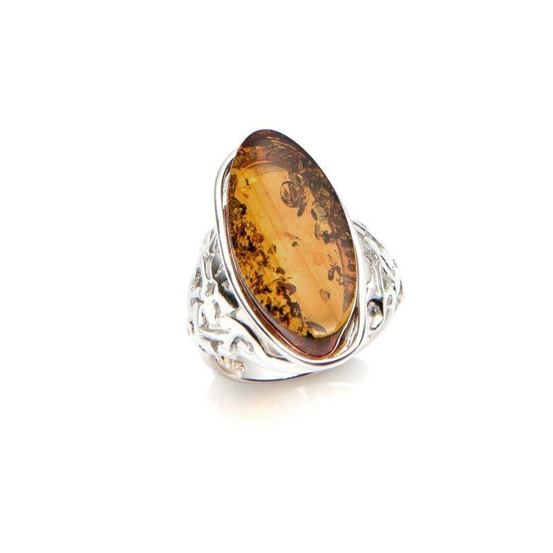 Anello pietra ambra cognac, per preservare i ricordi — foto 1