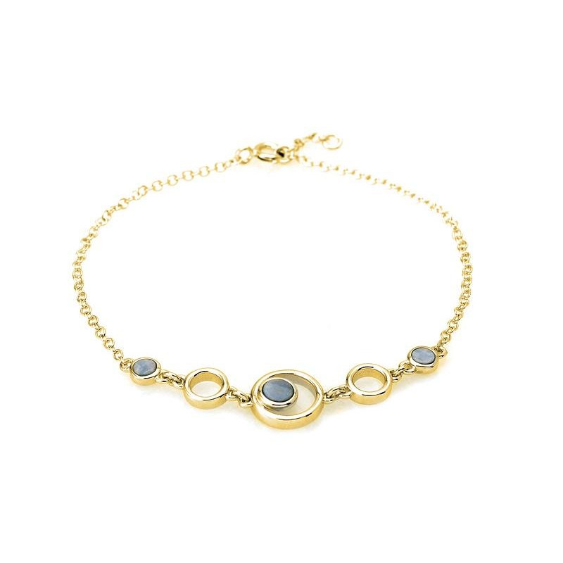 Bracciale in argento 925 con opale blu tondo, per custodire la tua luce interiore — foto 1