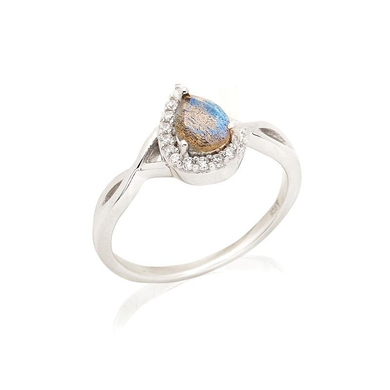Anello goccia Labradorite, Zaffiro sogni — foto 1