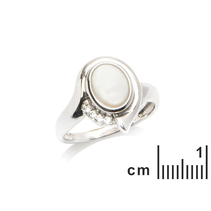 Anello in argento 925 con opale ovale e zirconio, per custodire — foto 2