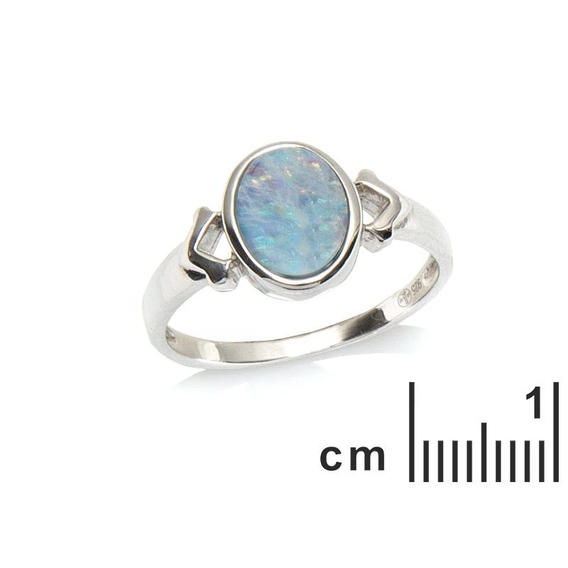 Anello opale blu ovale, per evocare l'oceano — foto 2