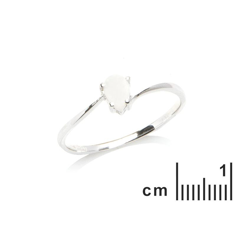 Anello con goccia di opale bianco, per portare l'australiana pietra del destino — foto 2