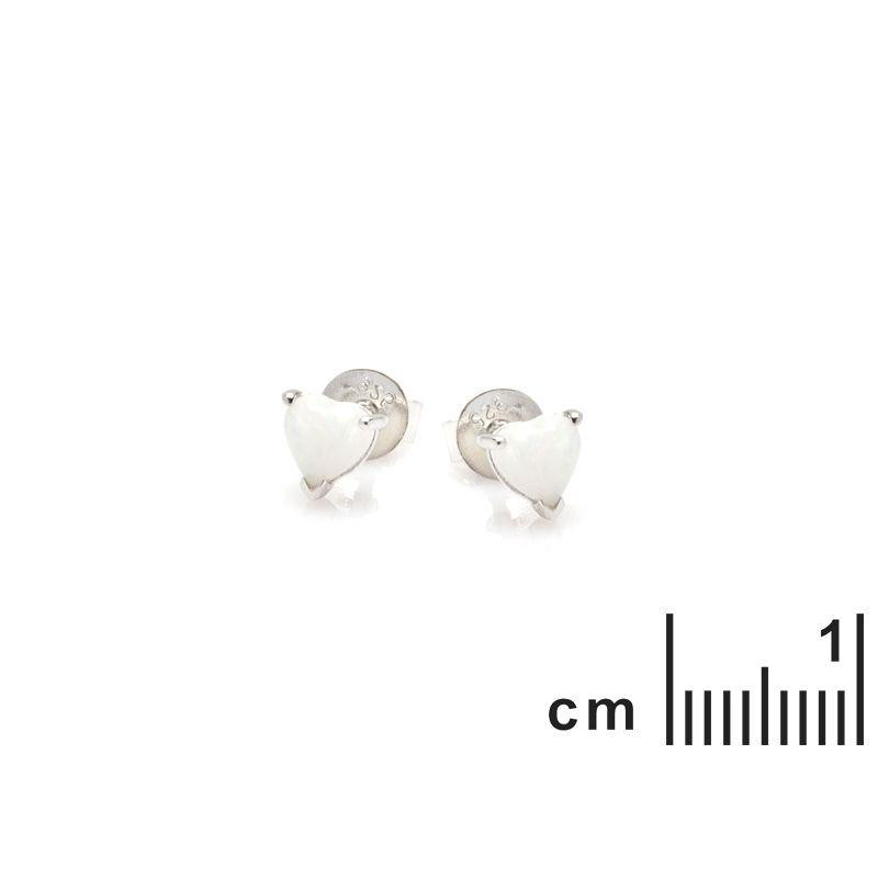 Orecchini cuore opale bianco, per celebrare l'amore — foto 2