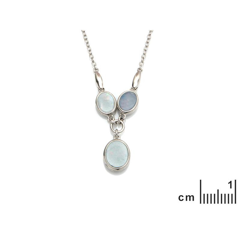 Collana in argento rodiato con opale blu, per custodire la tua luce interiore — foto 2