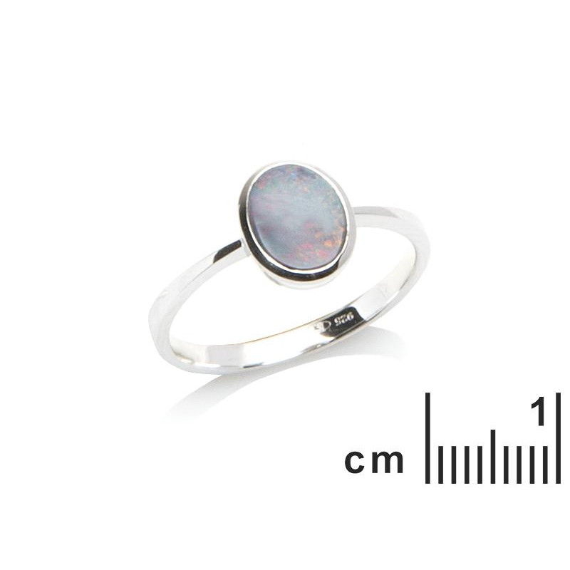 Anello opale blu ovale, per evocare l'oceano — foto 2