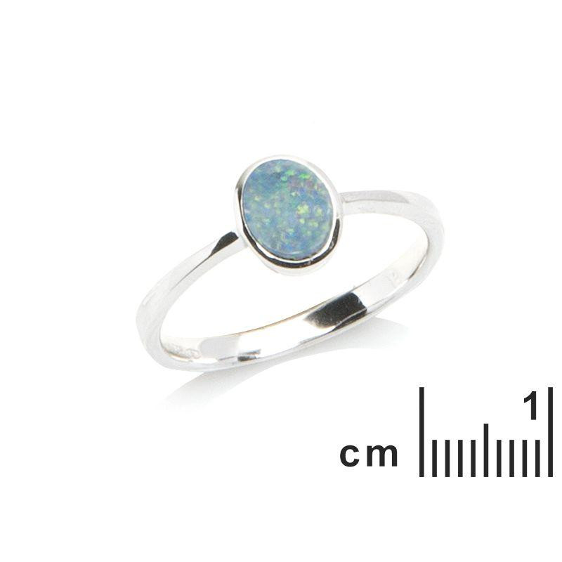 Anello opale blu ovale, per racchiudere i tuoi sogni — foto 2