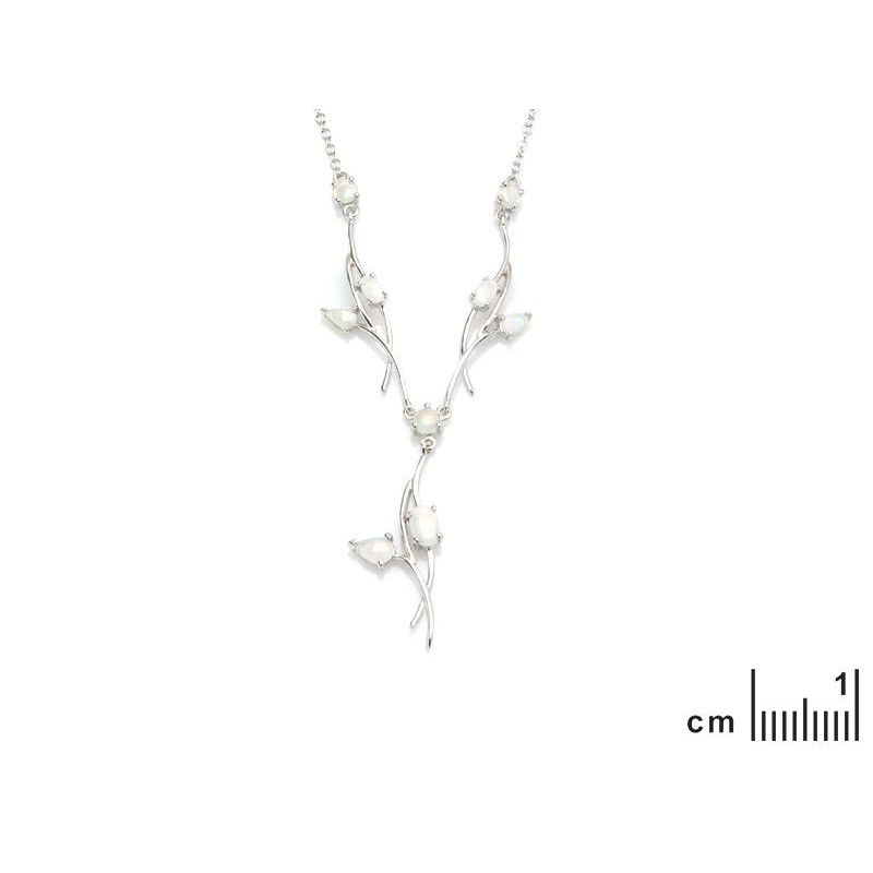 Collana in argento rodiato con opale bianco, per custodire la luce interiore — foto 2