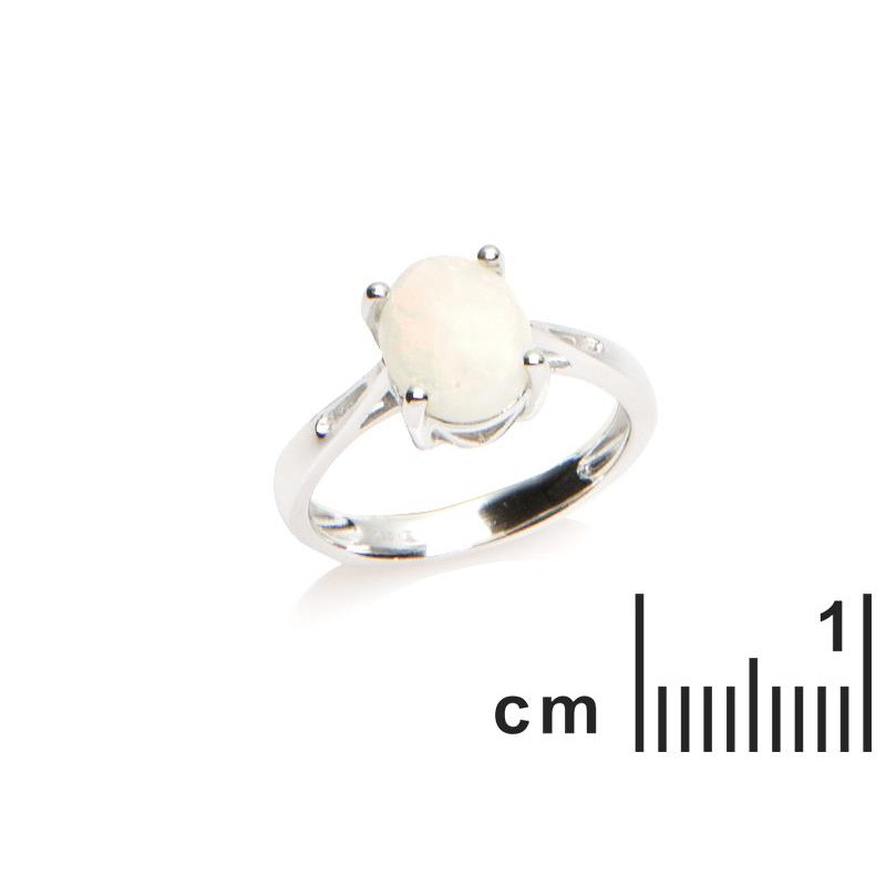 Anello opale bianco australiano ovale, per racchiudere la luce del giorno — foto 2