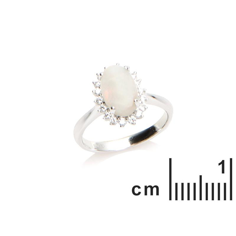 Anello opale ovale e zirconio, per risplendere con eleganza — foto 2