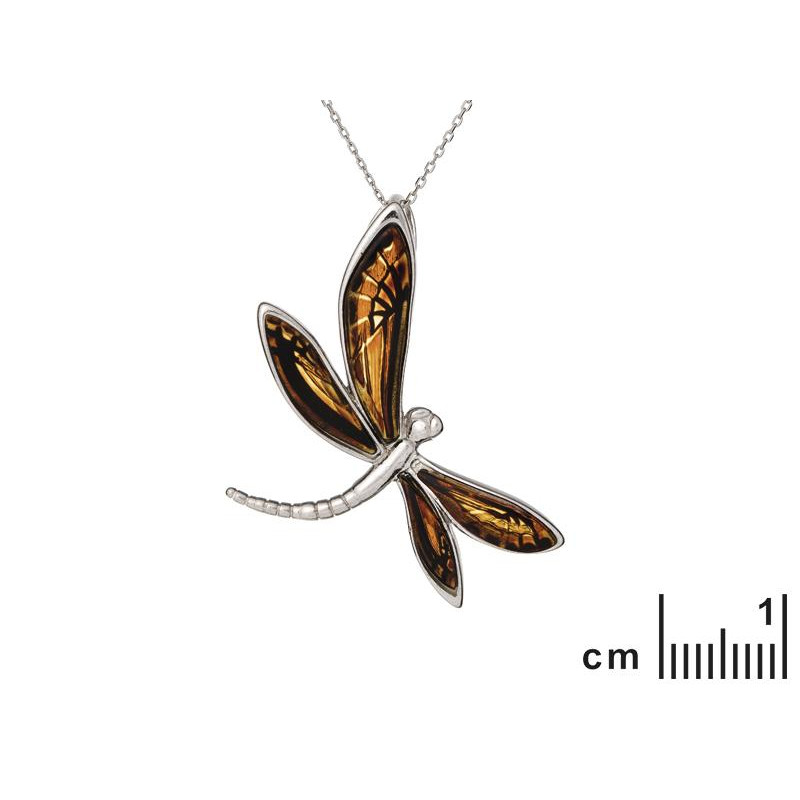Ciondolo libellula ambra multicolore, per portare l'estate con te — foto 2