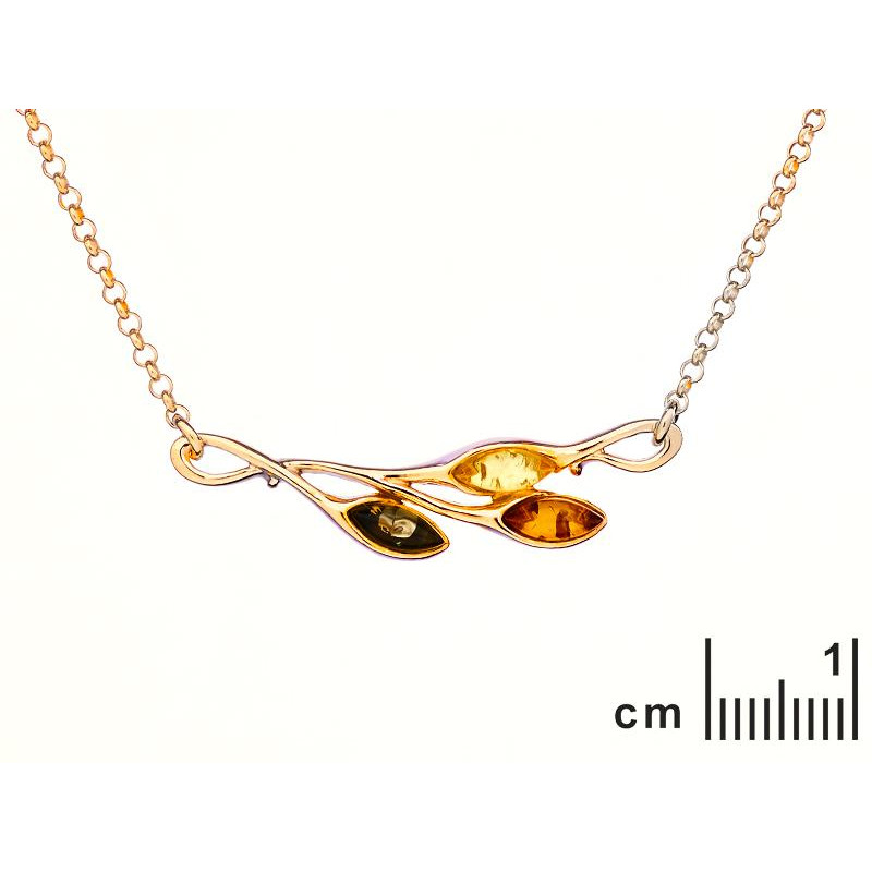 Collana di ambra multicolore in argento dorato 925, per custodire la tua luce interiore — foto 2