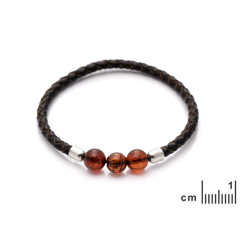 Bracciale in ambra naturale cognac del Mar - per trasmettere calore e stabilità — foto 2