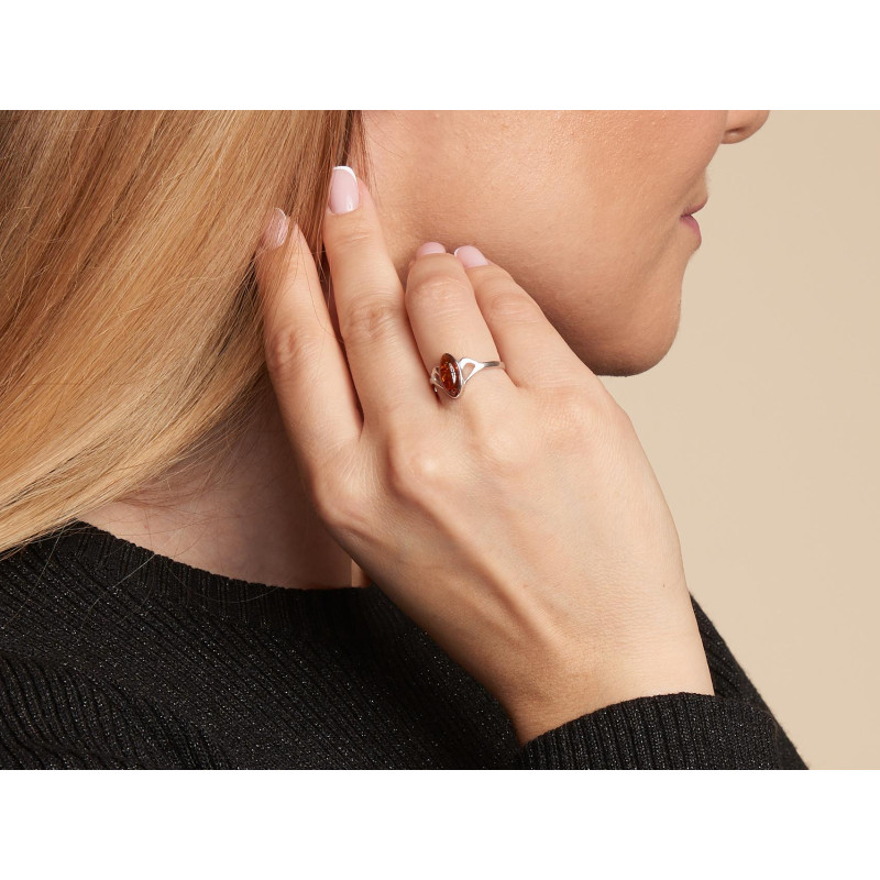 Anello ambra cognac, ricordo del Mar Baltico — foto 2