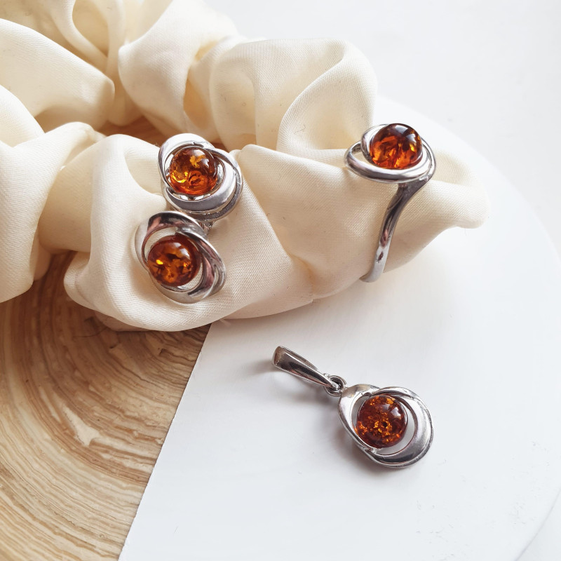 Anello ambra cognac Mar Baltico, ricordo del mare — foto 2