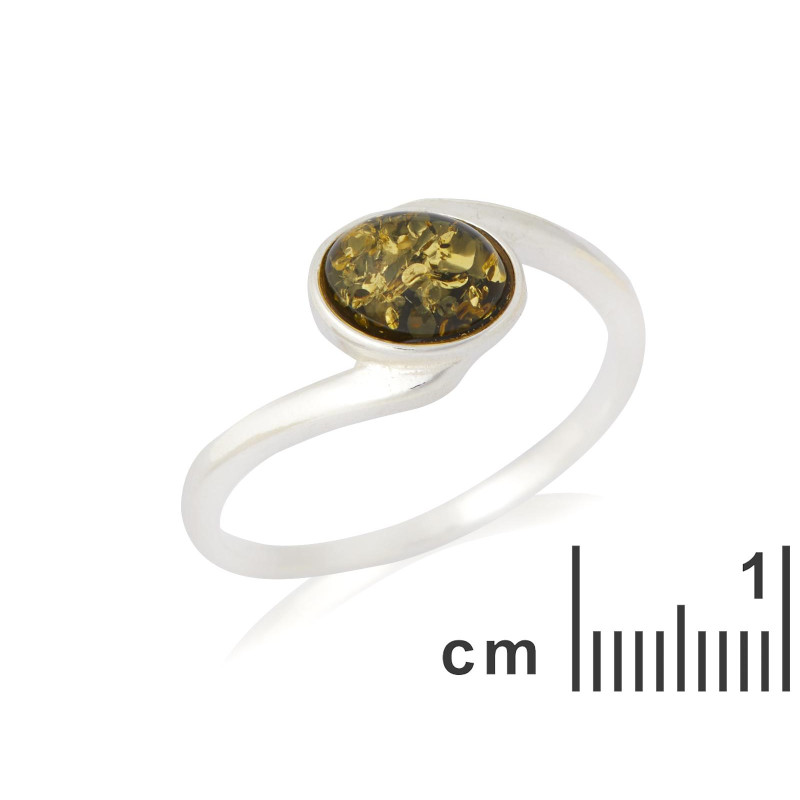 Anello in argento rodiato con ambra verde del Mar Baltico, per custodire la tua eleganza — foto 2