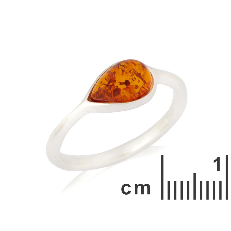 Anello in argento con ambra dal Mar Baltico, per ricordare le bellezze naturali — foto 2