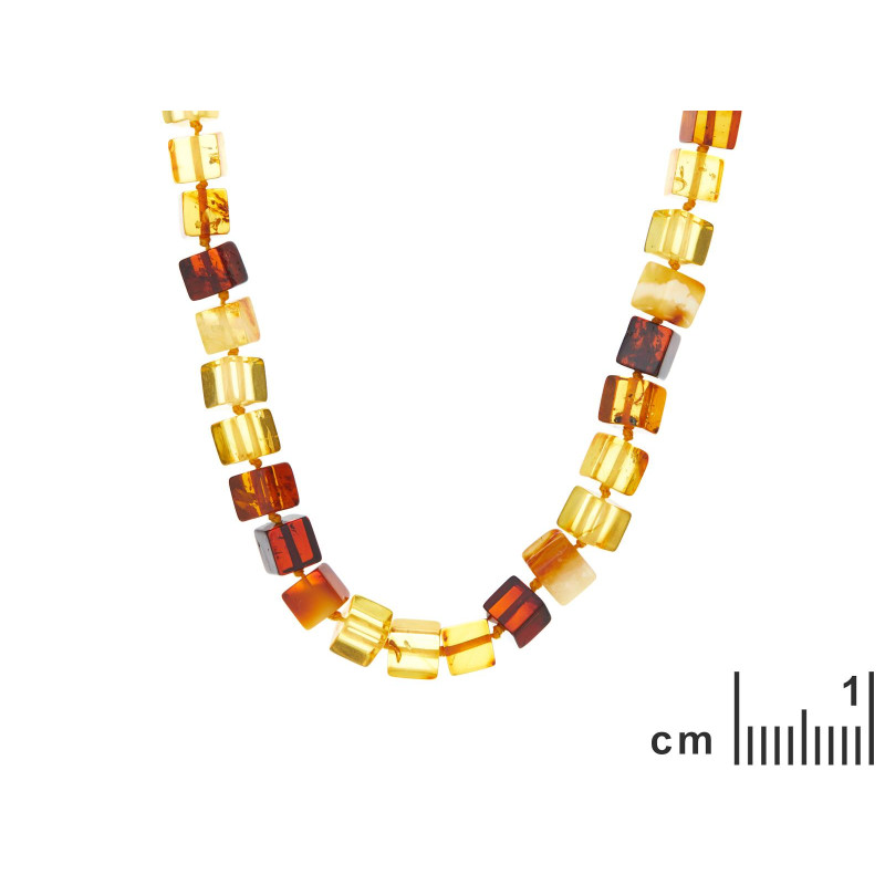 Collana con cubo di ambra naturale multicolore del Mar Baltico, 50 cm, per custodire la luce dei ricordi — foto 2