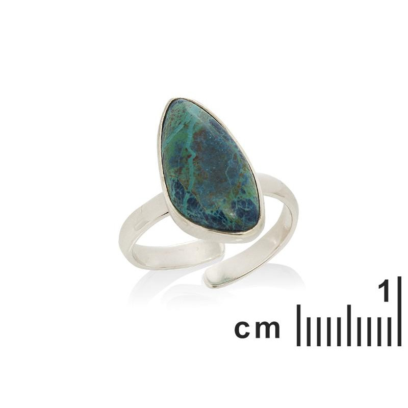 Anello in argento 925 rodiato con shattuckite blu naturale, per custodire la tua serenità — foto 2