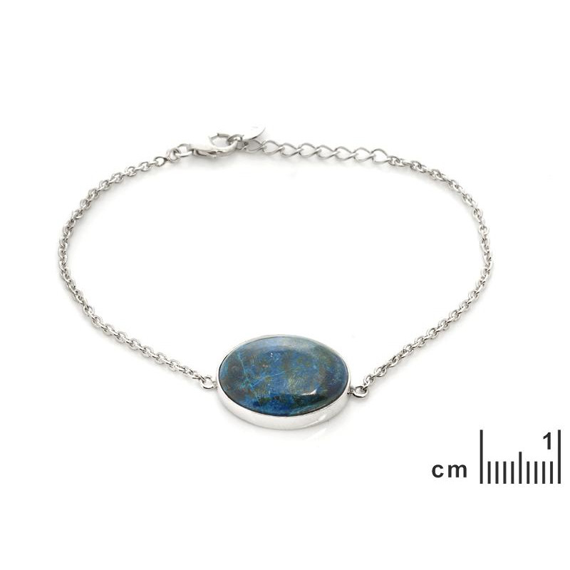 Bracciale in argento rodiato con pietra blu shattuckite, per ricordare la tua forza interiore — foto 2