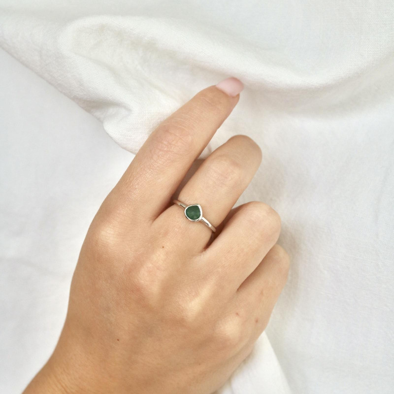 Anello cuore avventurina verde, per custodire il tuo amore — foto 3