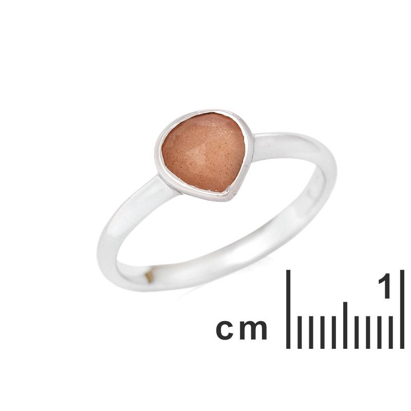 Anello cuore pietra luna rosa, per tenere vivo l'amore — foto 2