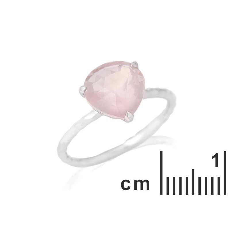 Anello cuore quarzo rosa, per regalare l'amore — foto 2