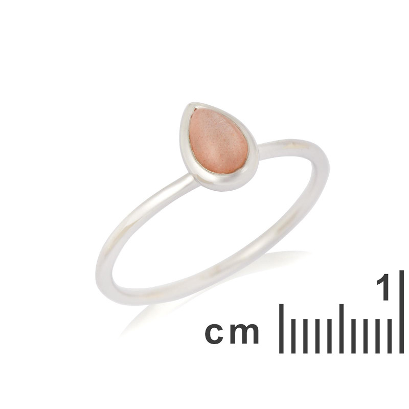 Anello con pietra lunare rosa, per illuminare il tuo cammino — foto 2