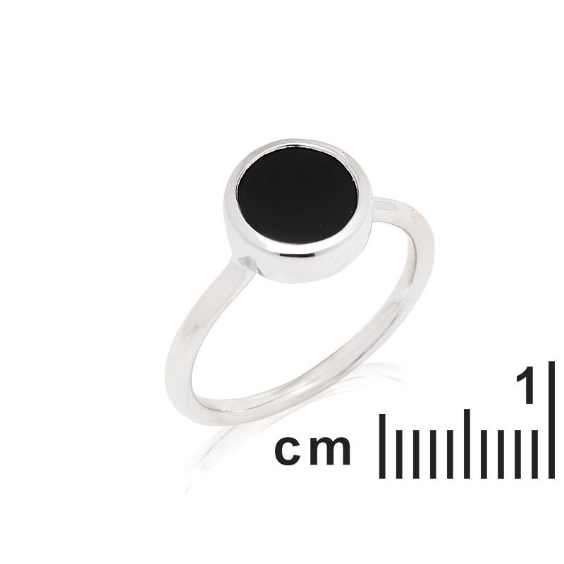 Anello in argento 925 rodiato con onice nera naturale, per custodire la tua forza — foto 2